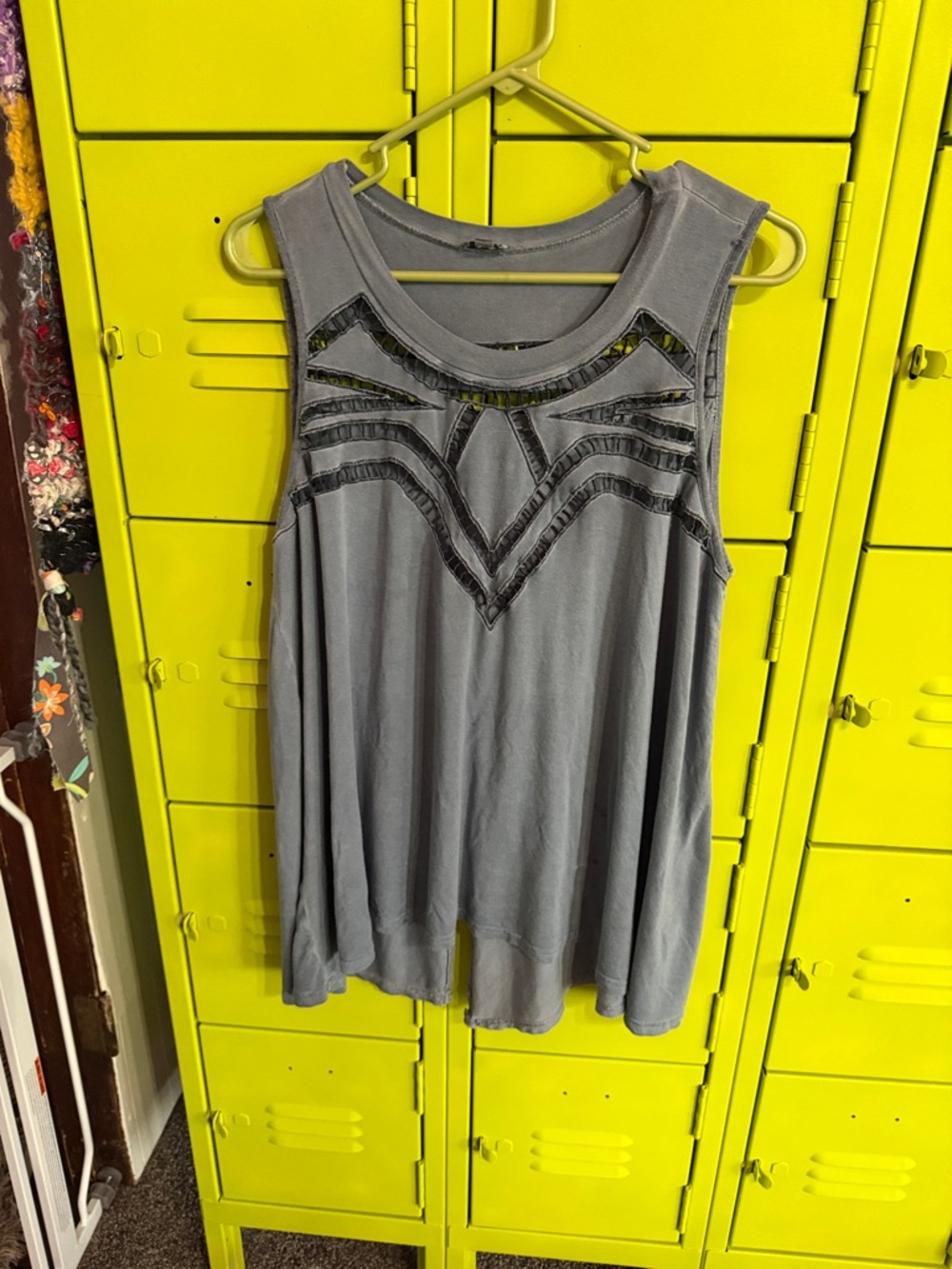 POL Blue Sleeveless Tank with Cutout Detail